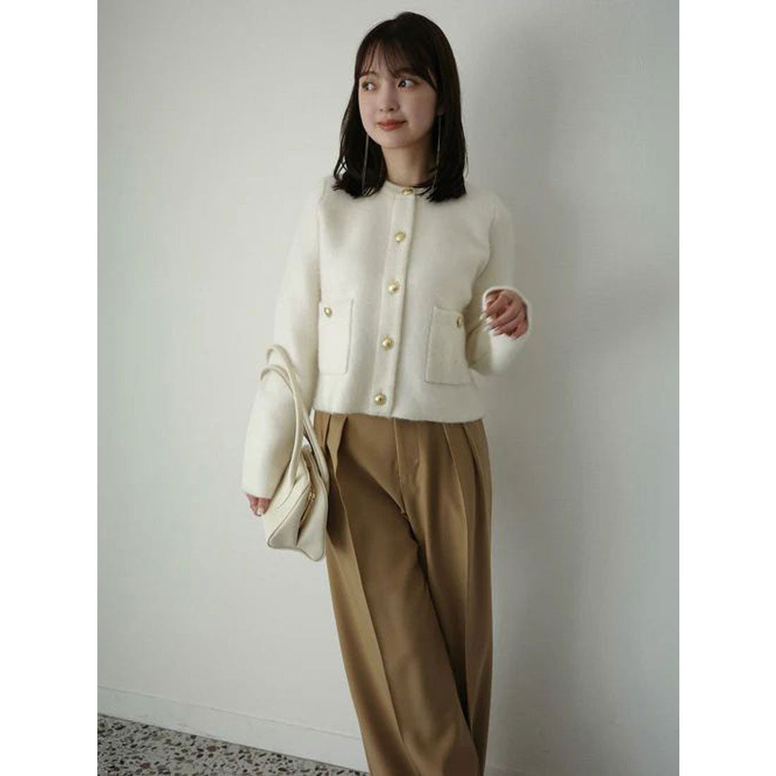 アニュアンス anuans ミッドウェイトツータックワイドパンツ (BLACK) BLACK