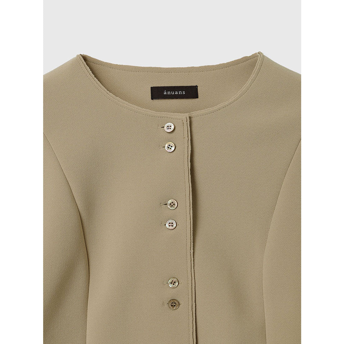 アニュアンス anuans カットジョーゼットショートカーディガン (BLACK) BLACK