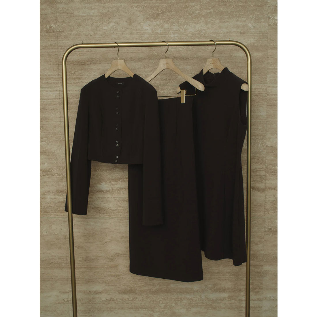 アニュアンス anuans カットジョーゼットショートカーディガン (BLACK) BLACK