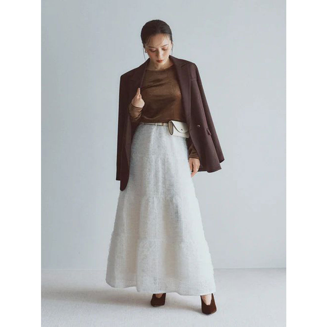 アニュアンス anuans エンブロイダリーシアーチュールスカート (IVORY) IVORY