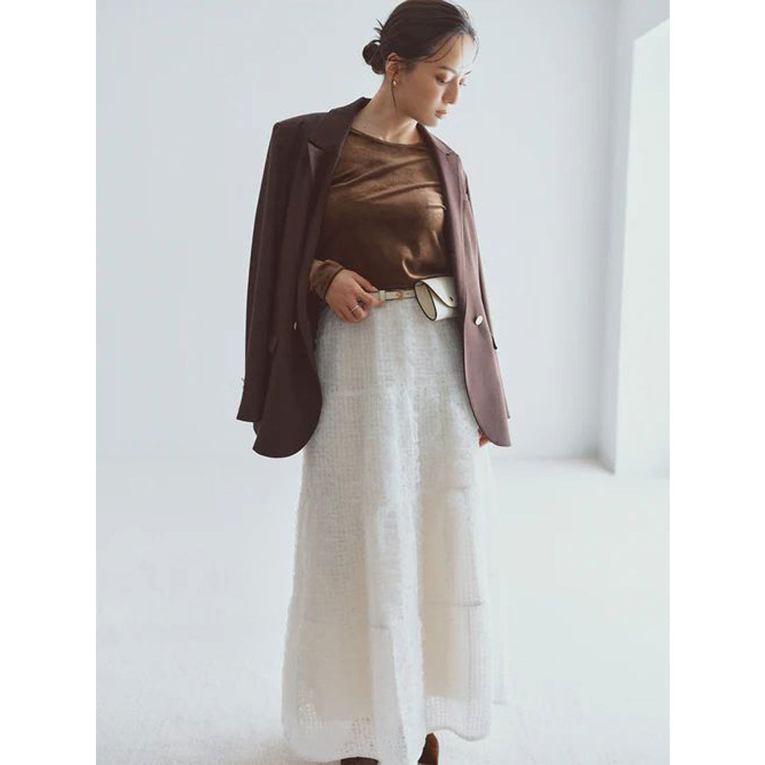 アニュアンス anuans エンブロイダリーシアーチュールスカート (IVORY) IVORY