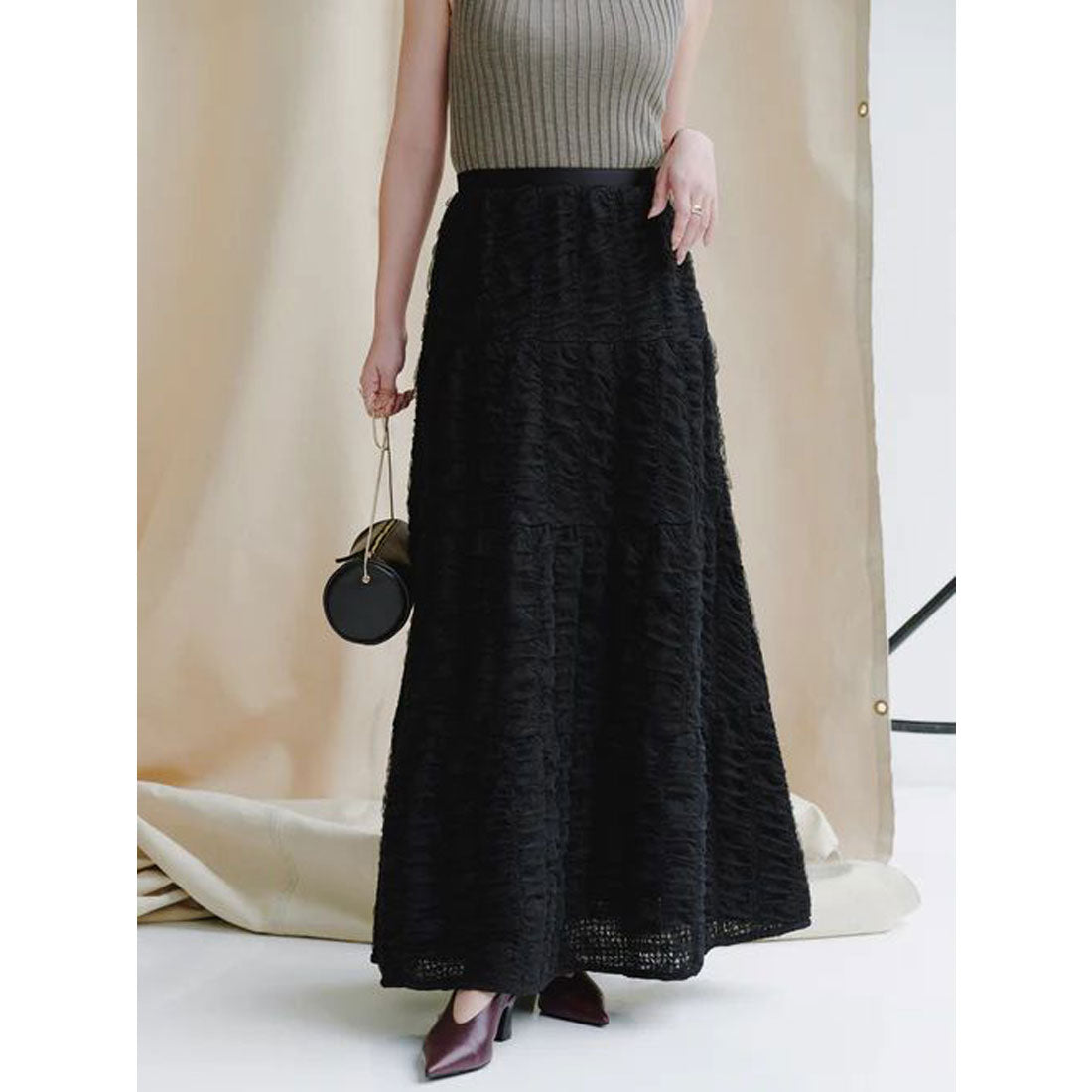 アニュアンス anuans エンブロイダリーシアーチュールスカート (IVORY) IVORY