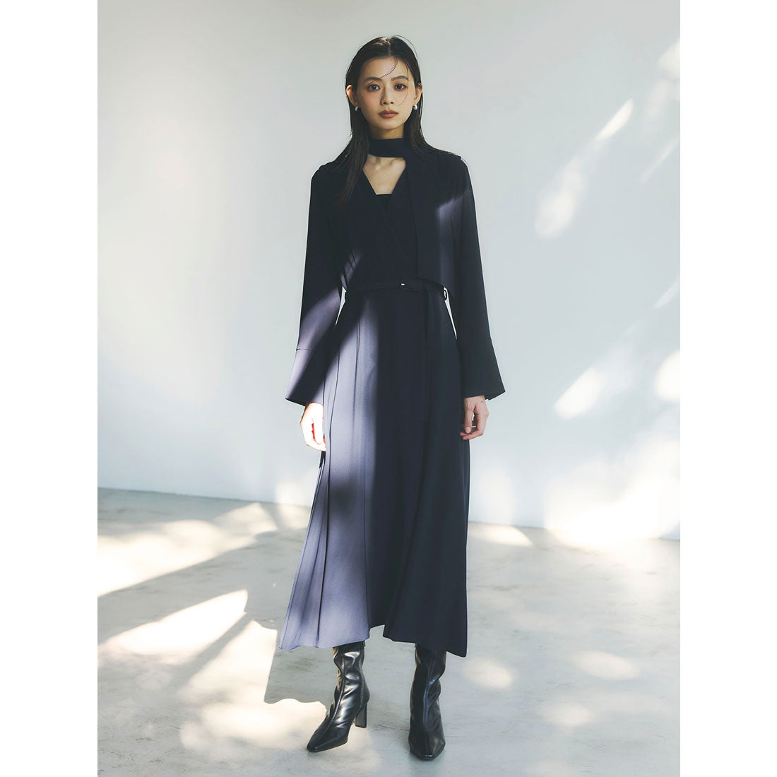 アニュアンス anuans ダブルサテンクラシカルワンピース (NAVY) NAVY