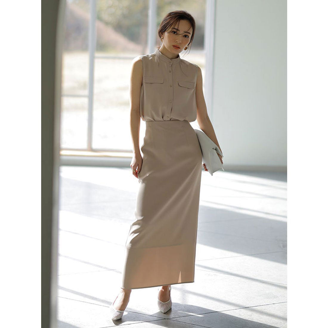 アニュアンス anuans 【23ver.】バックサテンタイトスカート