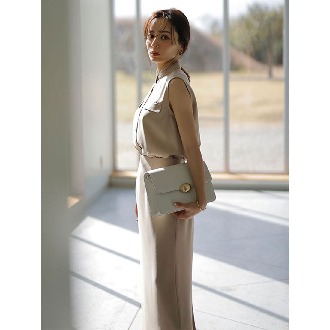 アニュアンス anuans 【23ver.】バックサテンタイトスカート