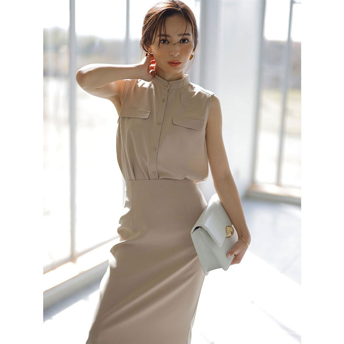 アニュアンス anuans 【23ver.】バックサテンタイトスカート