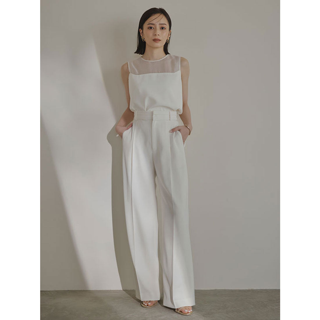 アニュアンス anuans コンフォートタックストレートパンツ