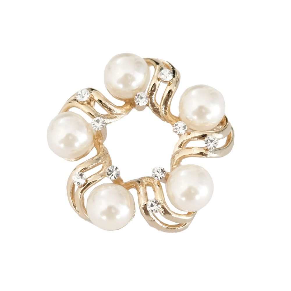 aquagarage aquagarage pearl design brooch ladies gold