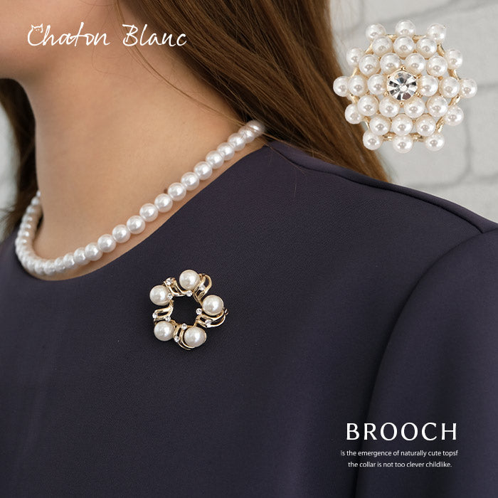 aquagarage aquagarage pearl design brooch ladies gold