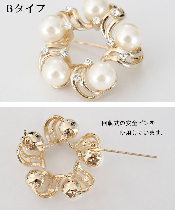 aquagarage aquagarage pearl design brooch ladies gold