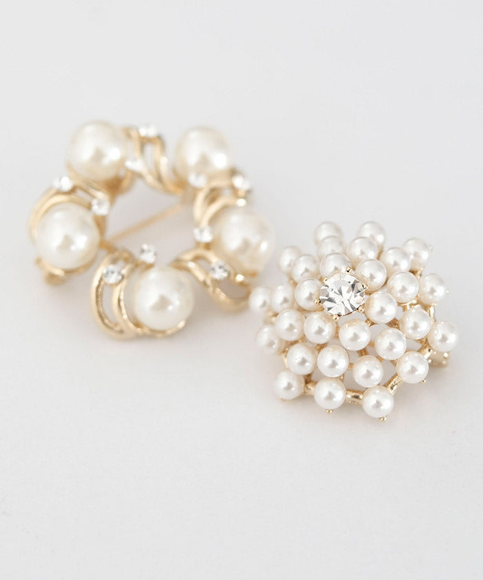 aquagarage aquagarage pearl design brooch ladies gold