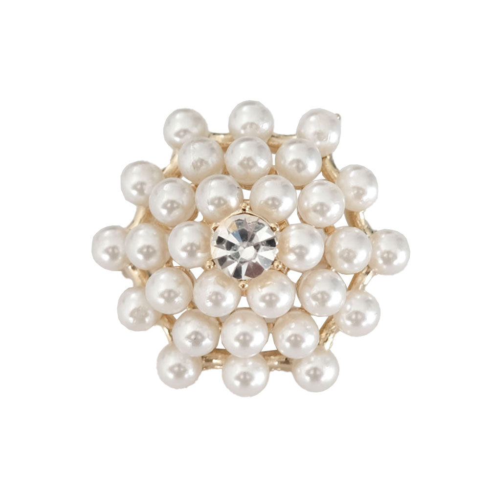 aquagarage aquagarage pearl design brooch ladies gold