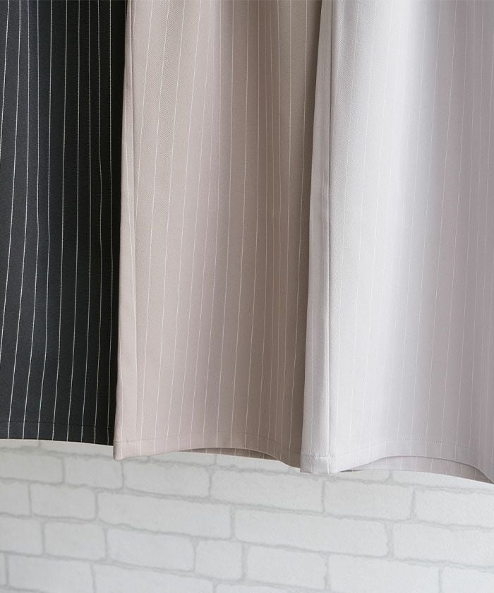 アクアガレージ aquagarage 【セットアップ可】ツータックストライプワイドパンツ 春 夏 秋 冬 M |≪ゆうメール便配送30・代引不可≫アクアガレージ aquagarage (グレージュ) グレージュ