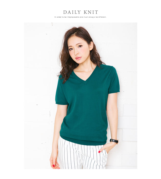 アクアガレージ aquagarage サマーニット 深Vネック ブラウジング