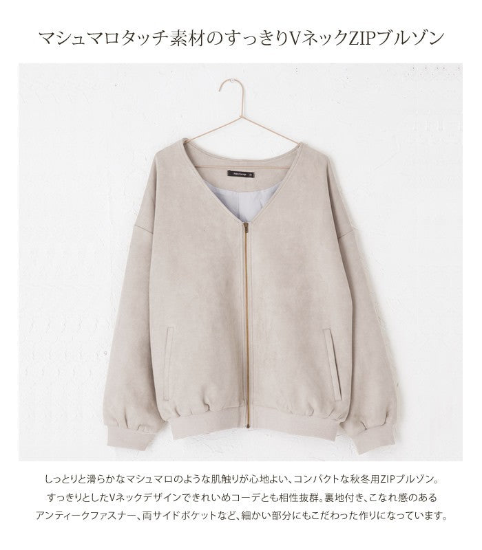 アクアガレージ aquagarage ブルゾン レディース 秋 Vネック (ブラック) ブラック