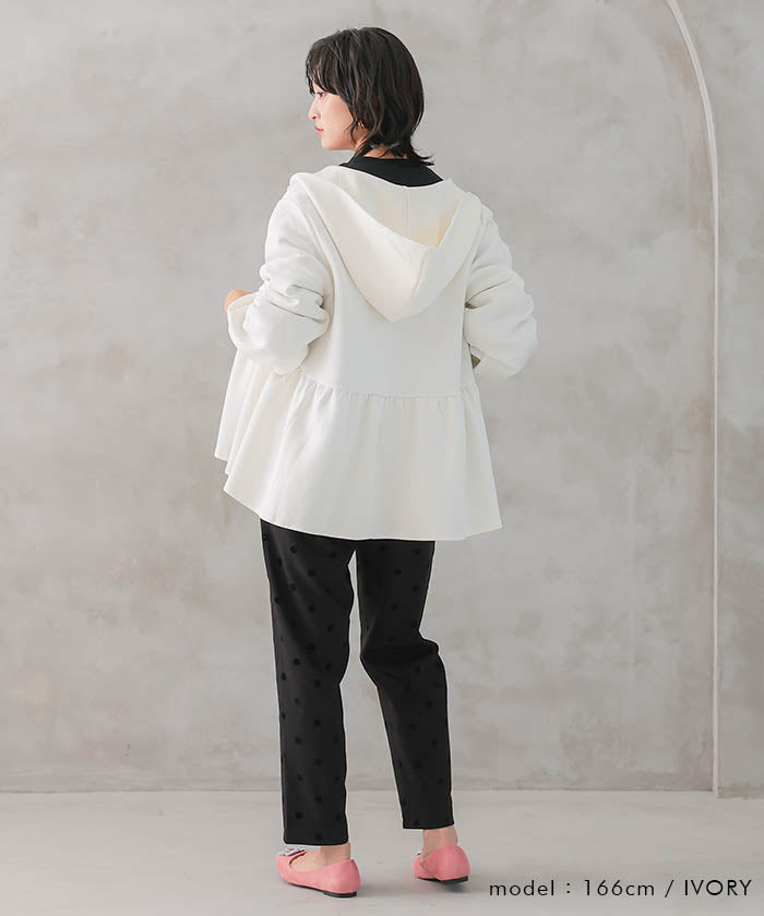 アクアガレージ aquagarage ダンボールニットペプラムパーカー 春 秋 冬