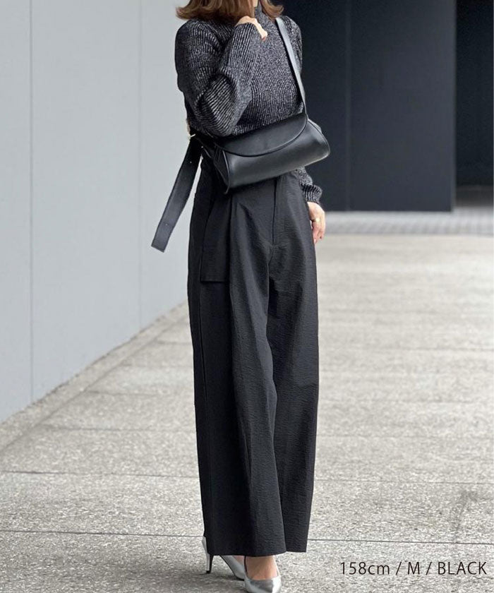 アクアガレージ aquagarage ラメボトルネックリブトップス 春 秋 冬 M L レディース (アイボリー) アイボリー