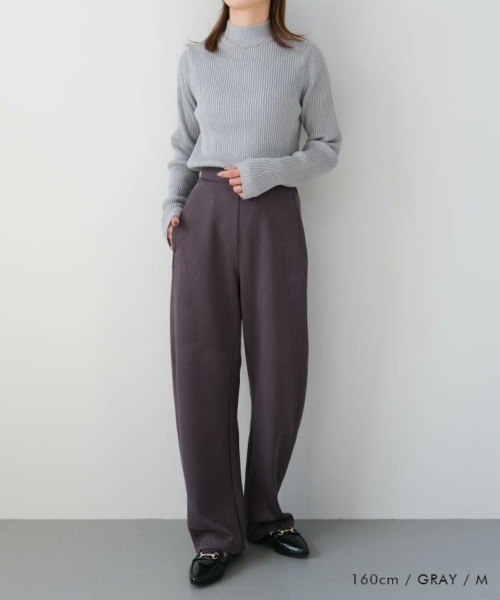 アクアガレージ aquagarage ラメボトルネックリブトップス 春 秋 冬 M L レディース (アイボリー) アイボリー