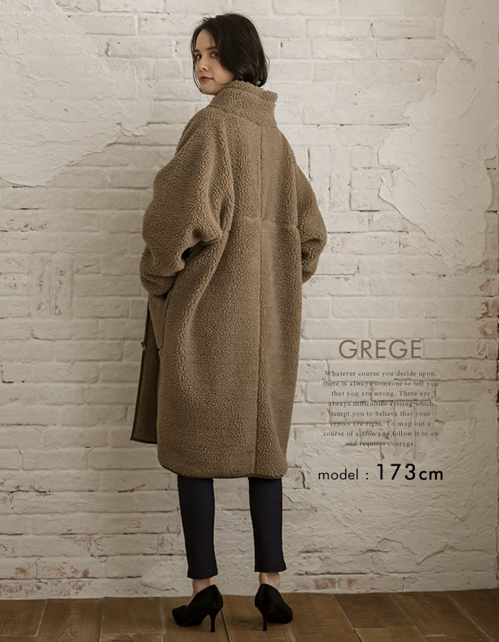 アクアガレージ aquagarage ボアロングコート (ブラック) ブラック