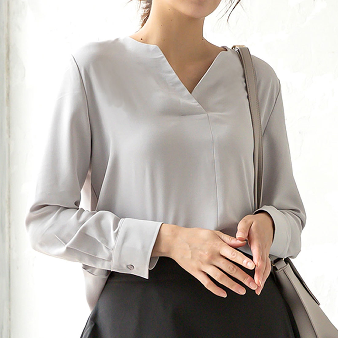 アクアガレージ aquagarage フォーマルブラウス (グレー) グレー