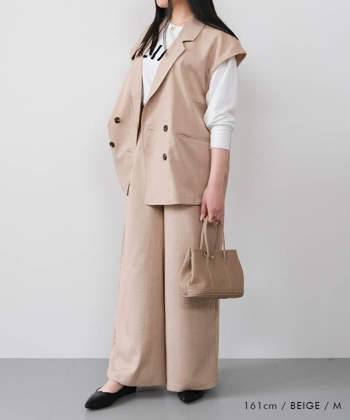 アクアガレージ aquagarage リネンライクサスペンダー付きパンツ レディース 春 夏 秋 M (ブラック) ブラック