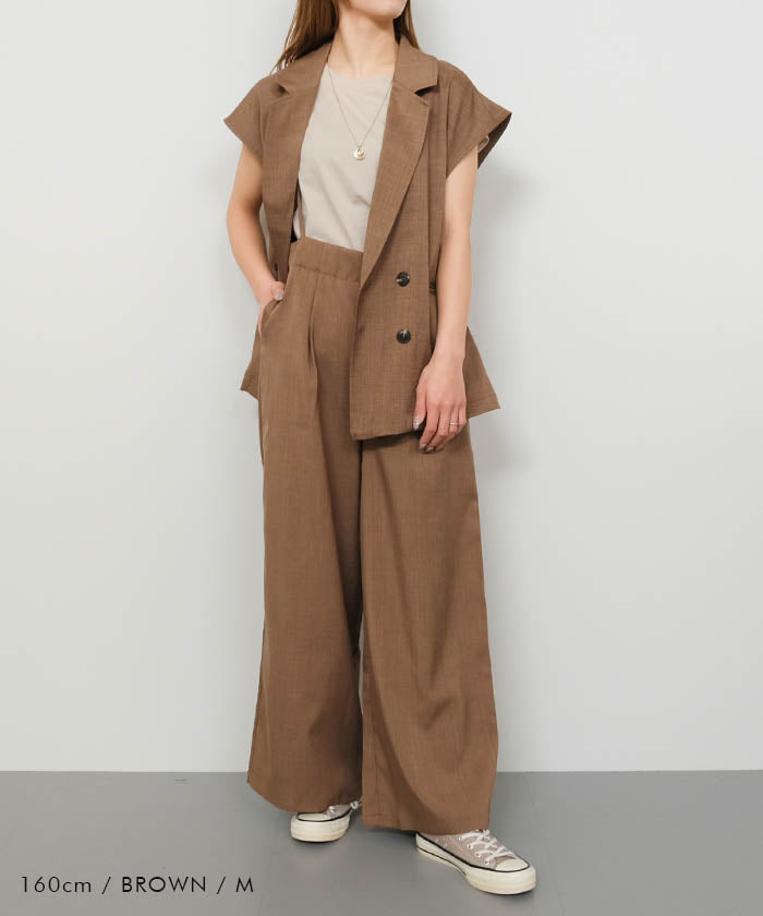 アクアガレージ aquagarage リネンライクサスペンダー付きパンツ レディース 春 夏 秋 M (ブラック) ブラック