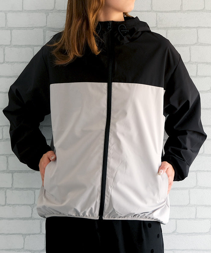 アクアガレージ aquagarage ウィンドプロテクトZIPパーカー 春 秋 冬 (グレージュ×イボリー) グレージュ×アイボリー