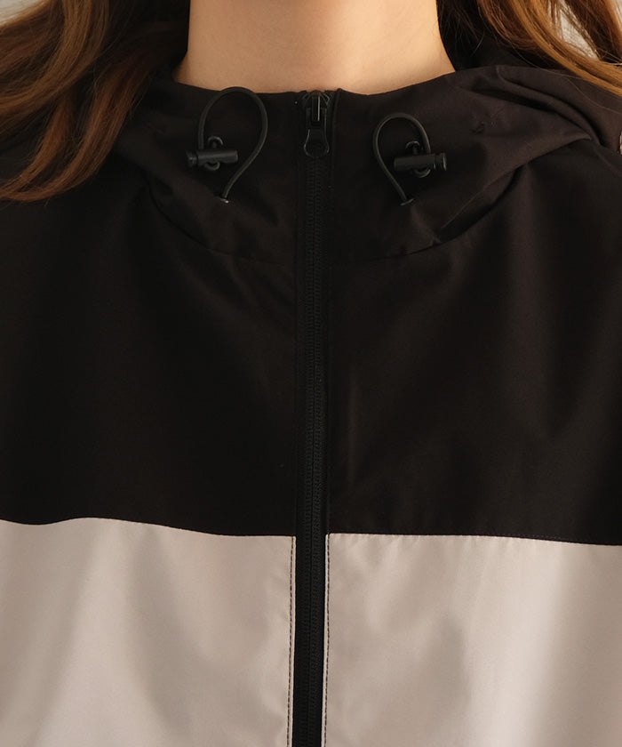 アクアガレージ aquagarage ウィンドプロテクトZIPパーカー 春 秋 冬 (グレージュ×イボリー) グレージュ×アイボリー