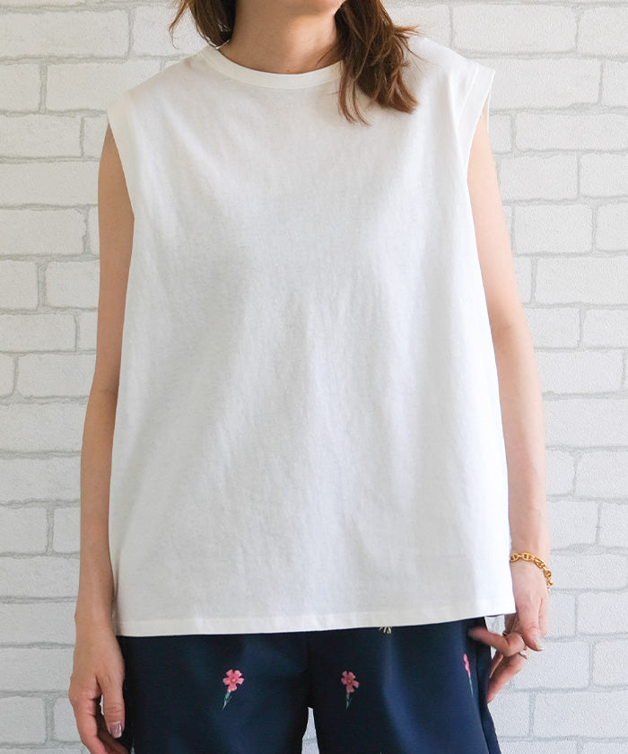 アクアガレージ aquagarage バックデザインノースリーブカットソー 春 夏 ロンT チュニック ノースリーブ (ブラック) ブラック