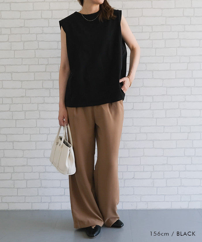 アクアガレージ aquagarage バックデザインノースリーブカットソー 春 夏 ロンT チュニック ノースリーブ (ブラック) ブラック