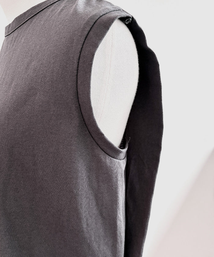 アクアガレージ aquagarage バックデザインノースリーブカットソー 春 夏 ロンT チュニック ノースリーブ (ブラック) ブラック