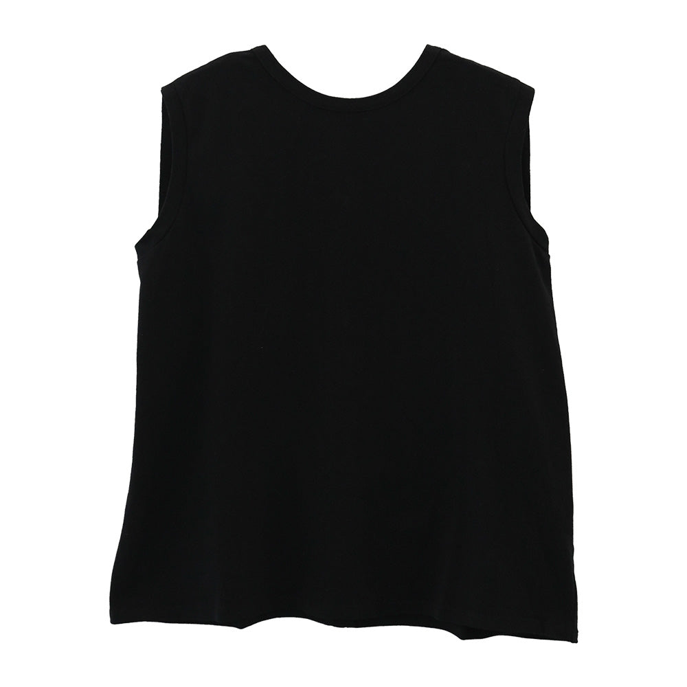 アクアガレージ aquagarage バックデザインノースリーブカットソー 春 夏 ロンT チュニック ノースリーブ (ブラック) ブラック