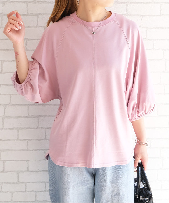 アクアガレージ aquagarage ボリューム袖カットソー レディース 春 夏 秋 (ピンク) ピンク