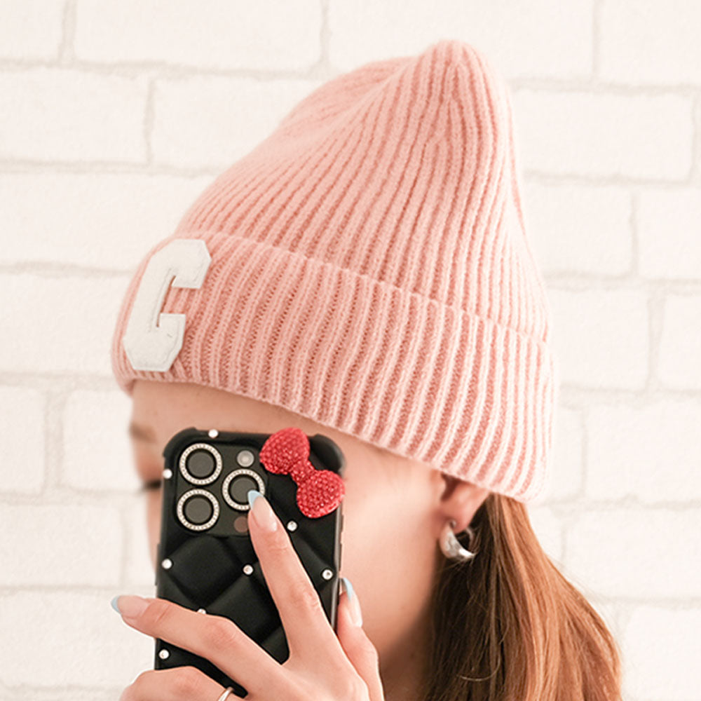 アクアガレージ aquagarage Cロゴニット帽 レディース 春 秋 冬 | アクアガレージ aquagarage (ピンク) ピンク