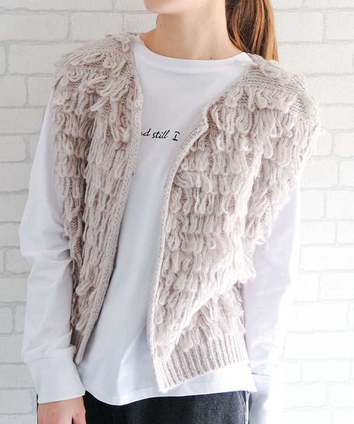 アクアガレージ aquagarage ループヤーンベスト 春 秋 冬 レディース アクアガレージ aquagarage (グレー) グレー