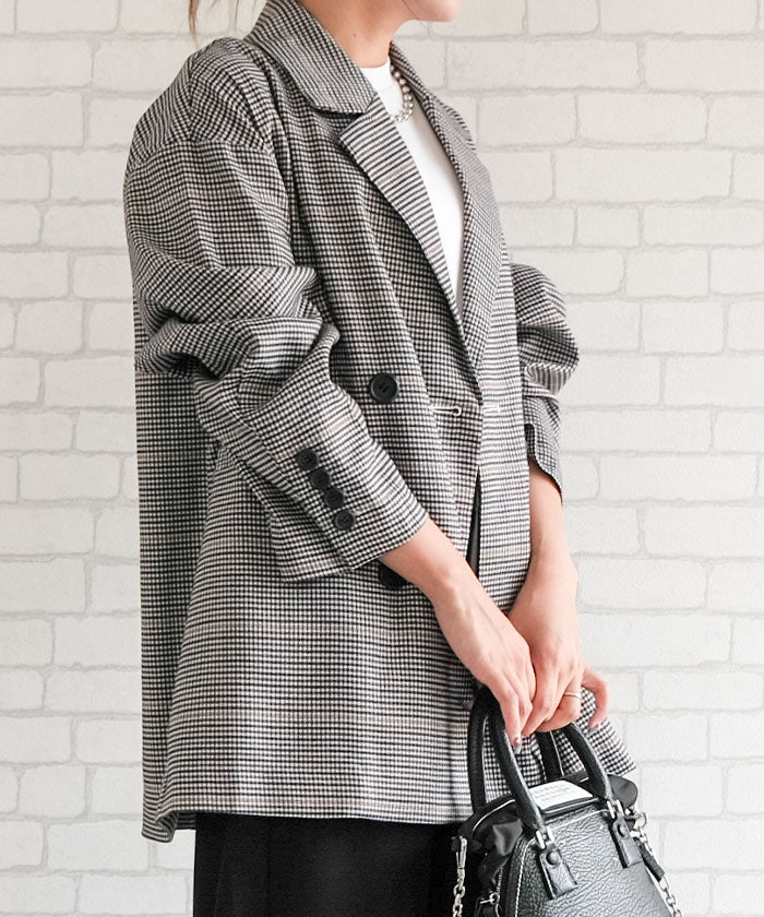 アクアガレージ aquagarage ガンクラブチェックテーラードジャケット レディース | アクアガレージ aquagarage (オフホワイト) オフホワイト