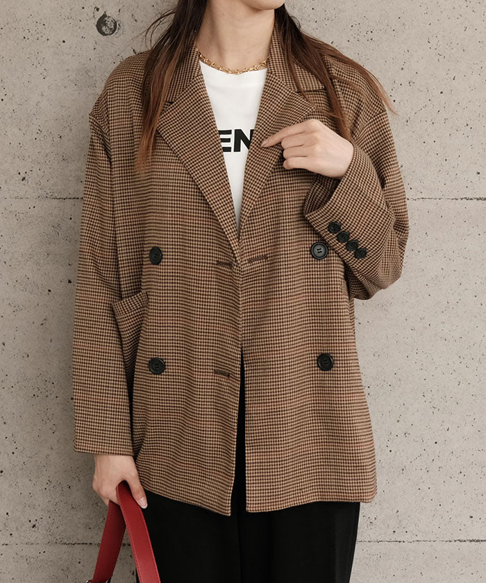 アクアガレージ aquagarage ガンクラブチェックテーラードジャケット レディース | アクアガレージ aquagarage (オフホワイト) オフホワイト