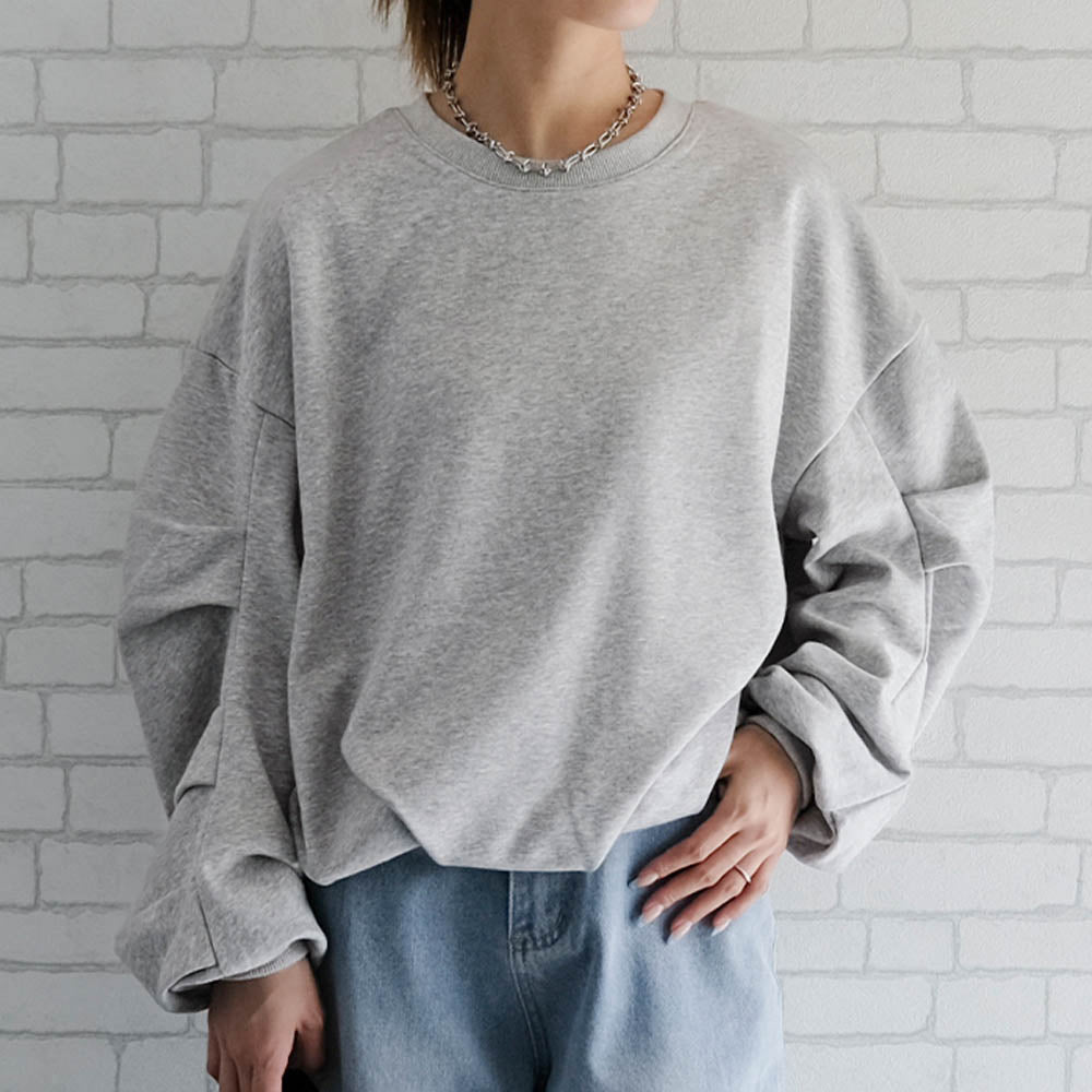 アクアガレージ aquagarage 袖タックバルーントップス 秋 冬 M レディース | アクアガレージ aquagarage (グレー) グレー