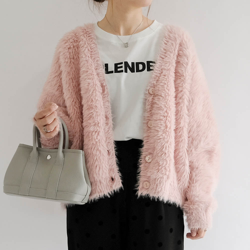 アクアガレージ aquagarage フェザーニットカーディガン 秋 冬 M レディース | アクアガレージ aquagarage (ピンク) ピンク