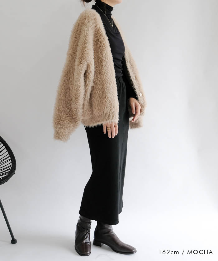 アクアガレージ aquagarage フェザーニットカーディガン 秋 冬 M レディース | アクアガレージ aquagarage (ピンク) ピンク