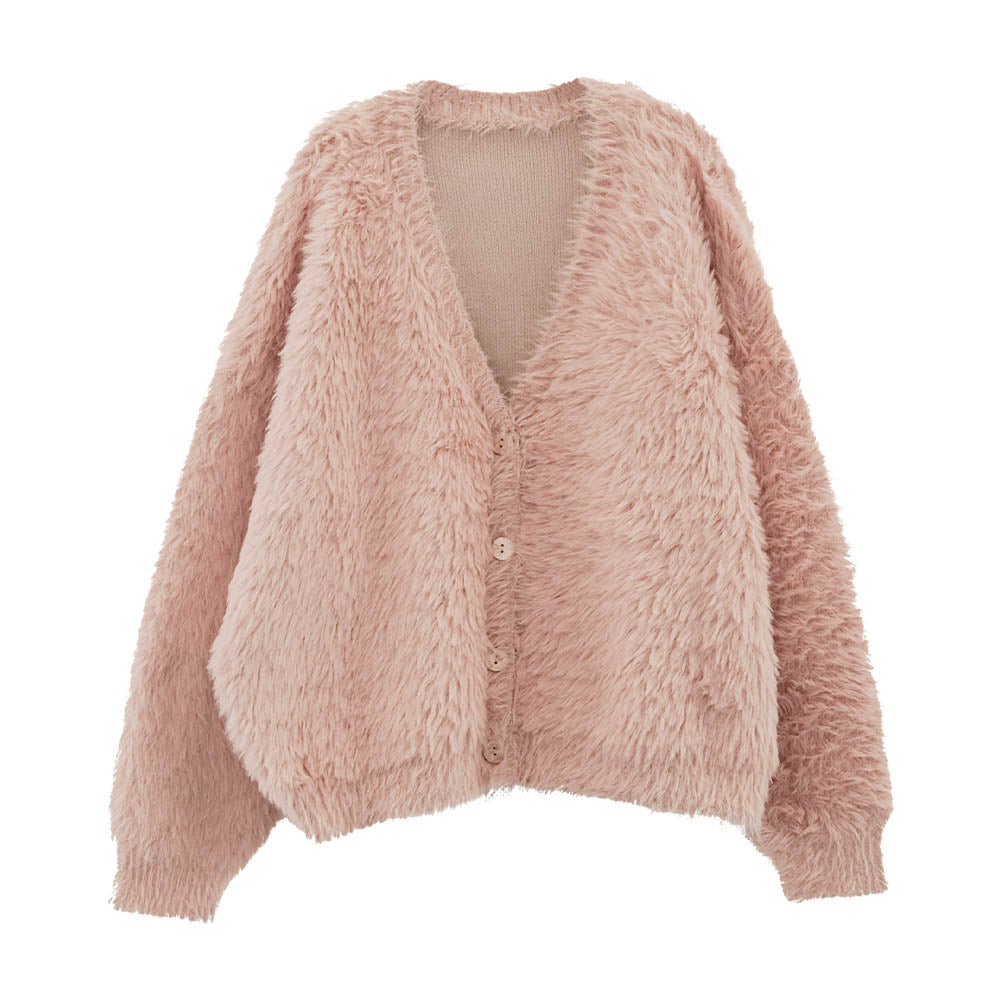アクアガレージ aquagarage フェザーニットカーディガン 秋 冬 M レディース | アクアガレージ aquagarage (ピンク) ピンク