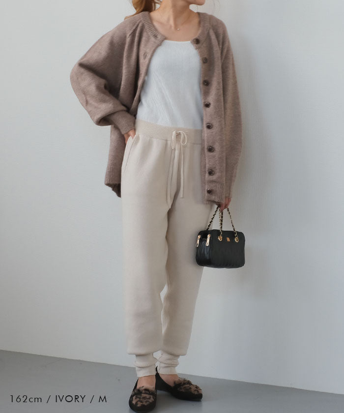 アクアガレージ aquagarage ニットジョガーパンツ レディース 秋 冬 M L |アクアガレージ aquagarage (チャコール) チャコール