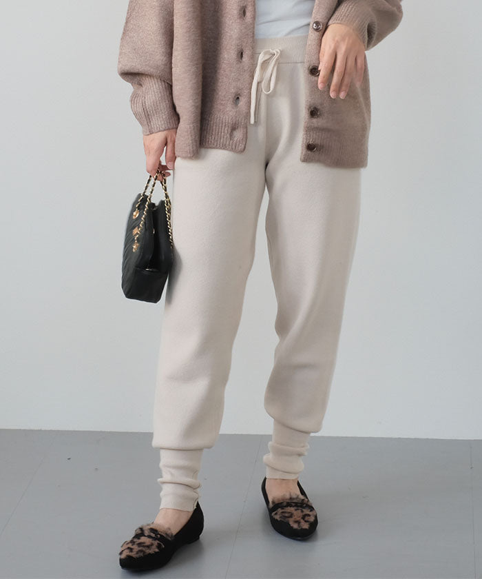 アクアガレージ aquagarage ニットジョガーパンツ レディース 秋 冬 M L |アクアガレージ aquagarage (チャコール) チャコール