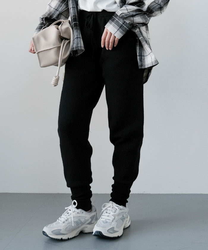 アクアガレージ aquagarage ニットジョガーパンツ レディース 秋 冬 M L |アクアガレージ aquagarage (チャコール) チャコール