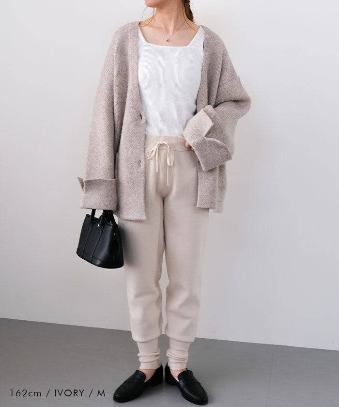 アクアガレージ aquagarage ニットジョガーパンツ レディース 秋 冬 M L |アクアガレージ aquagarage (チャコール) チャコール