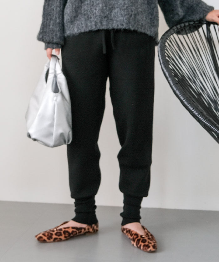 アクアガレージ aquagarage ニットジョガーパンツ レディース 秋 冬 M L |アクアガレージ aquagarage (チャコール) チャコール