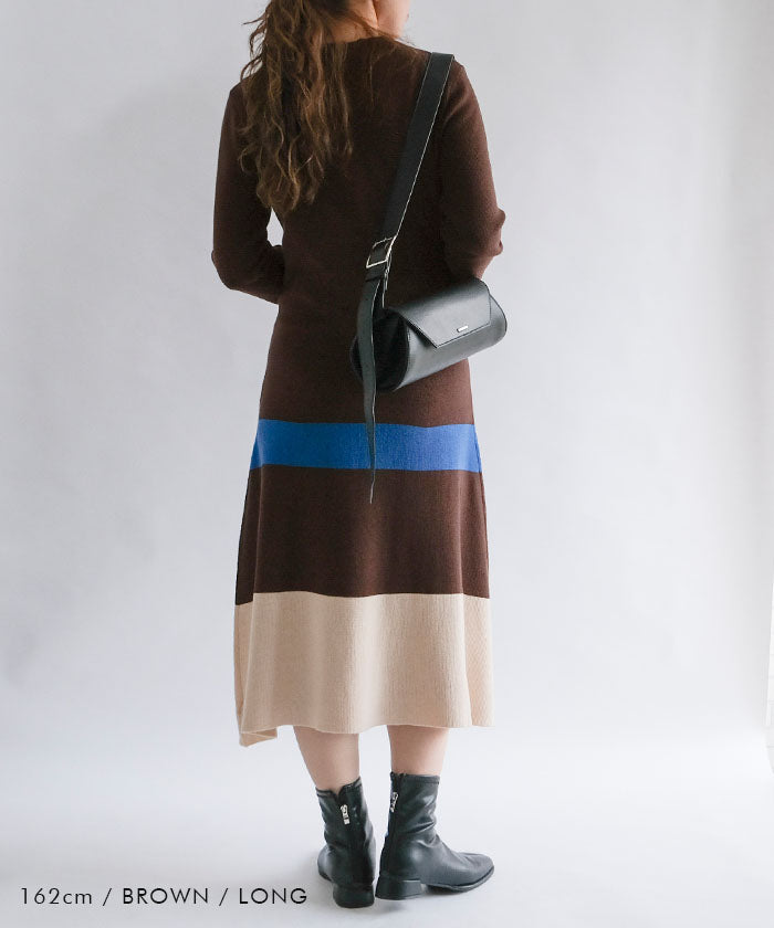 アクアガレージ aquagarage Aラインニットワンピース レディース 秋 冬 | アクアガレージ aquagarage (ブラック) ブラック