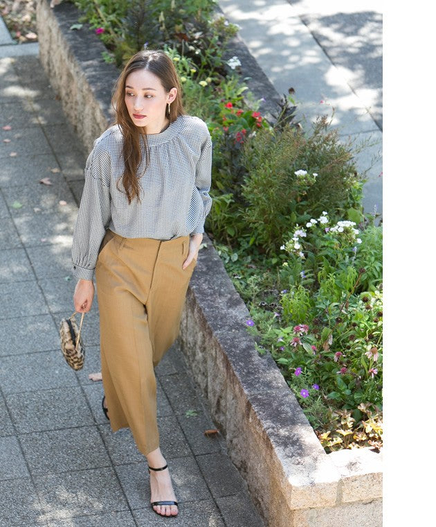 アクアガレージ aquagarage バックスリットプルオーバー チェック ブラウス (グレンチェック:ブラック) グレンチェック:ブラック