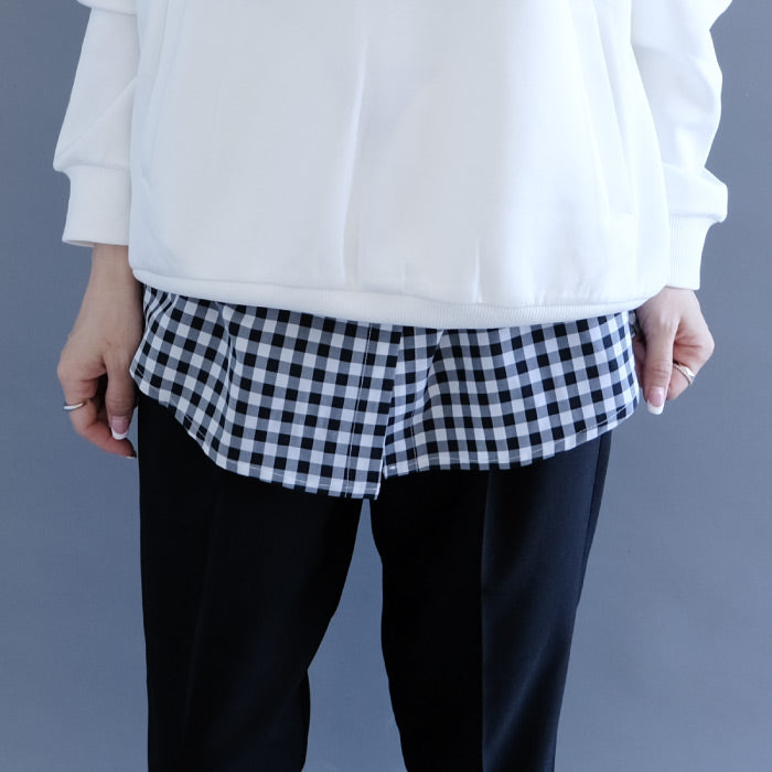 アクアガレージ aquagarage シャツ生地のレイヤード付け裾