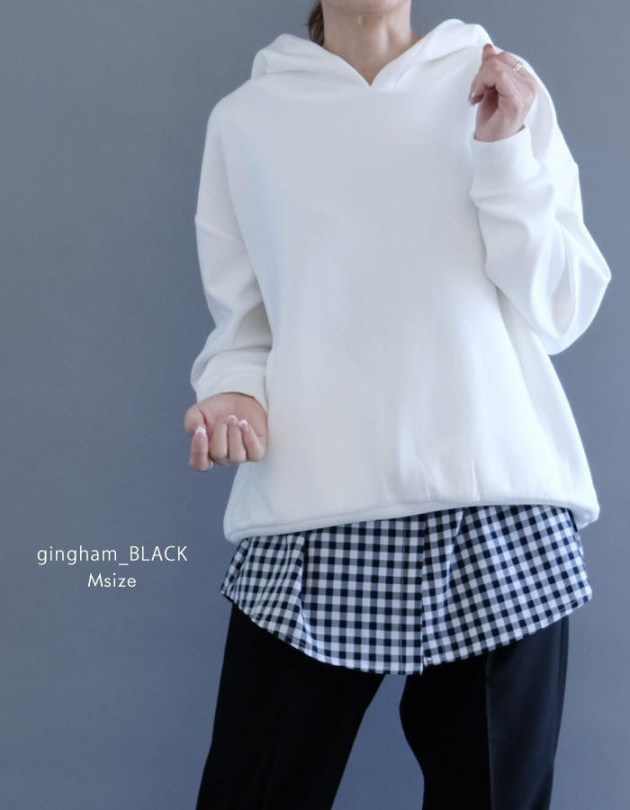 アクアガレージ aquagarage シャツ生地のレイヤード付け裾